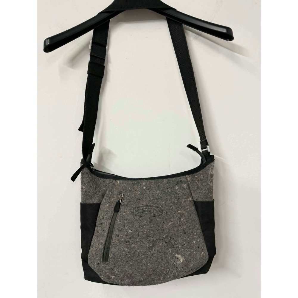 KEEN Recycled Wool Crossbody Messenger Bag Grey Black Adjustable Eco Friendly